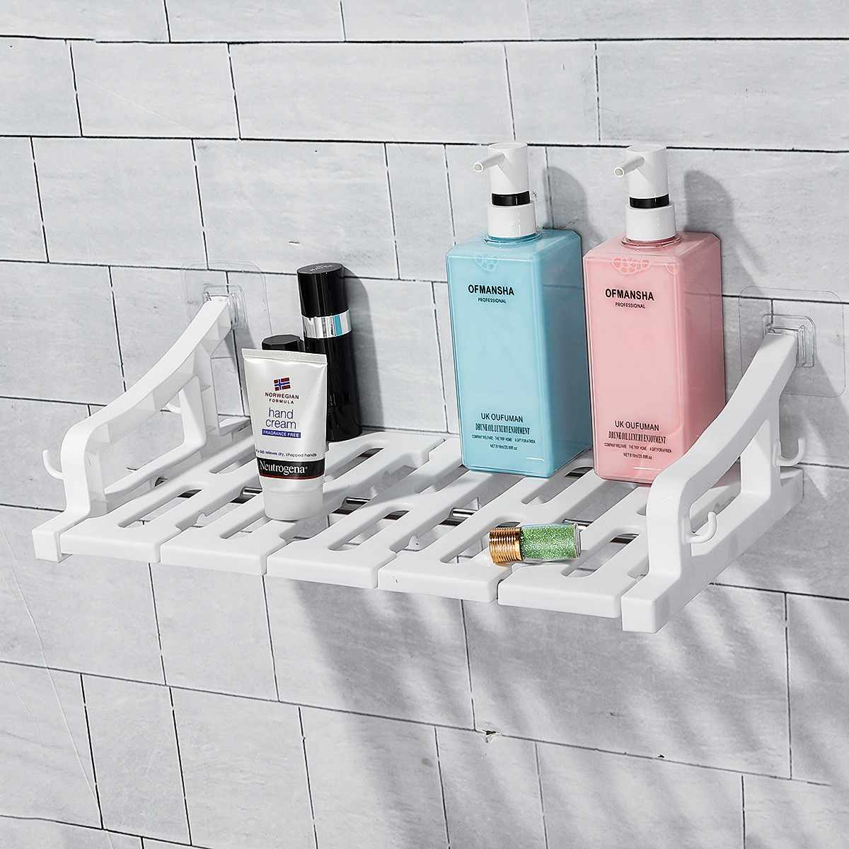 Adjustable Kitchen Storage Rack Metal Cupboard Storage Shelf Non-Skid Spice Rack Single Layer Kitchenware Organizer F Bathroom: White