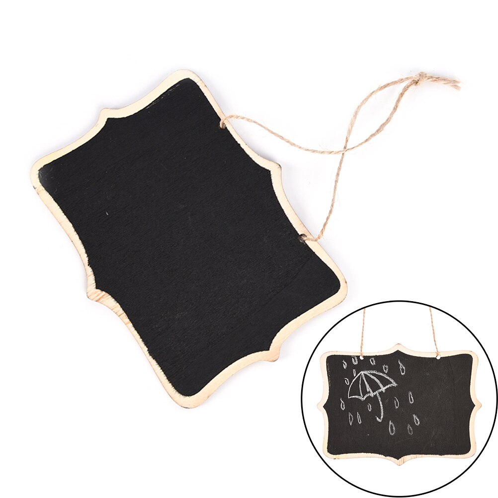 Tableau noir mural en bois avec corde/tableau noir en bois mémo/tableau d'affichage 12*16*0.25cm
