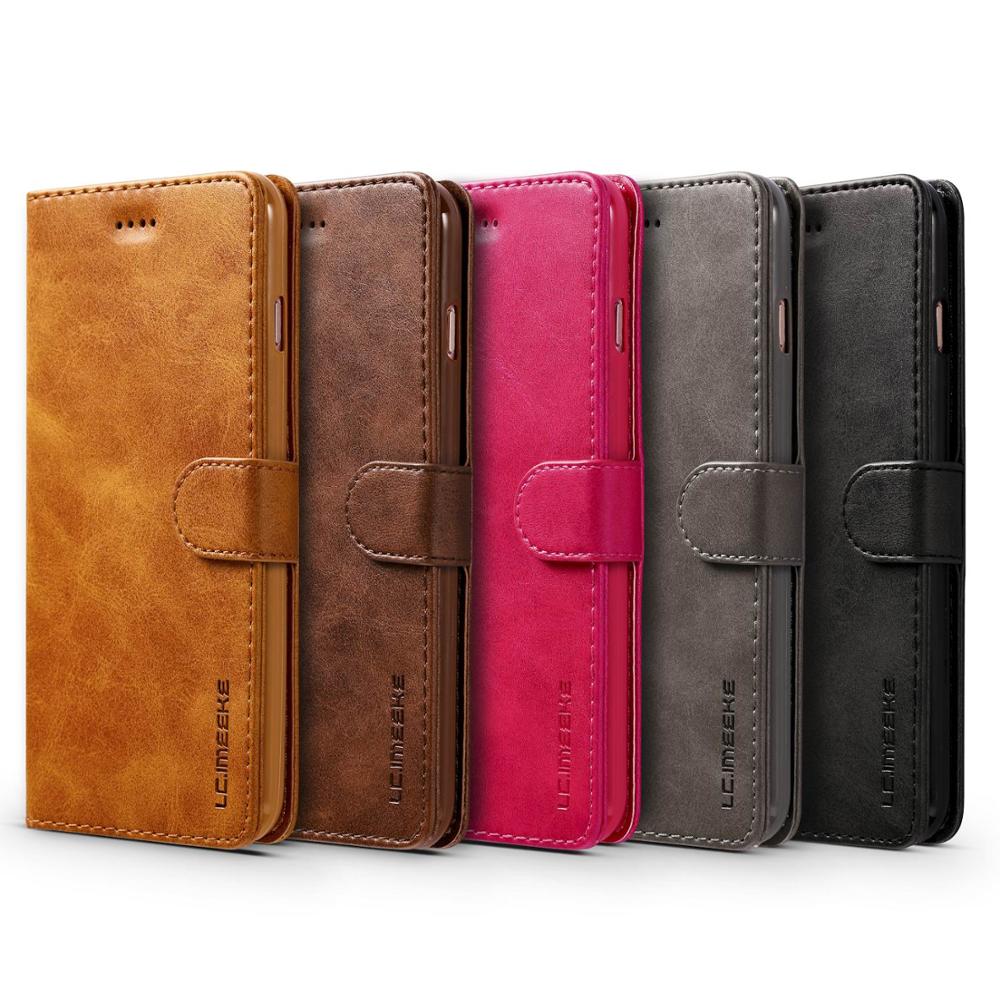 Luxe leren telefoonhoesjes voor iphone 6 6s plus, flip creditcardhouder met kaarthouders, hoes voor apple 6 plus 6 splus bumper