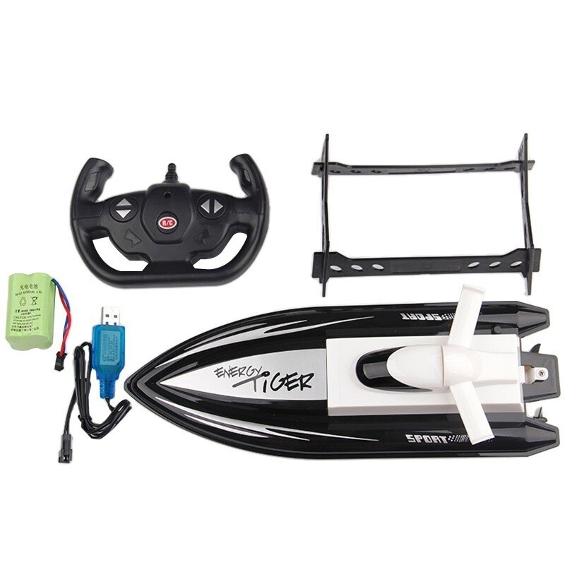 Bateau télécommandé à double moteur pour enfant, 2.4GHz, 4 ch