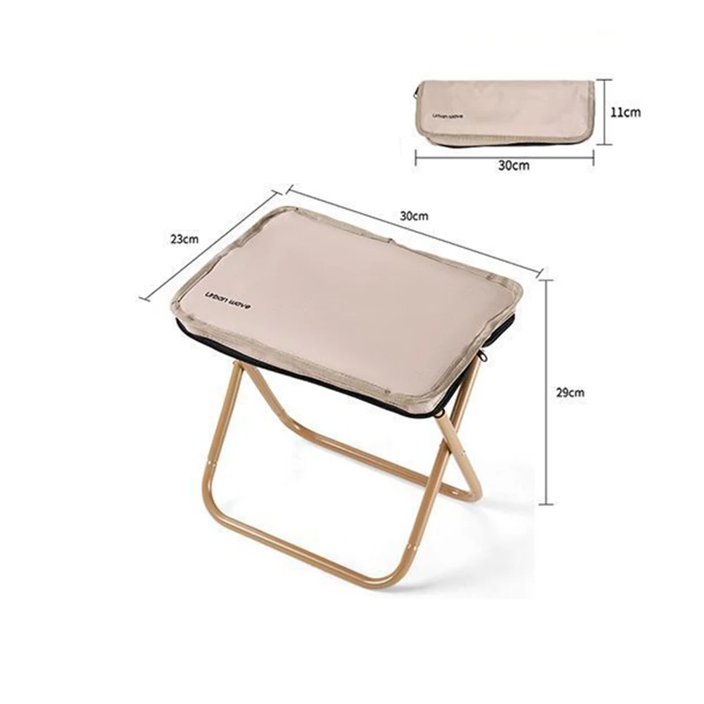 Taburete plegable portátil para exteriores, silla ultraligera con soporte de carga fuerte, accesorio para acampar, pescar, hacer colas: Grey