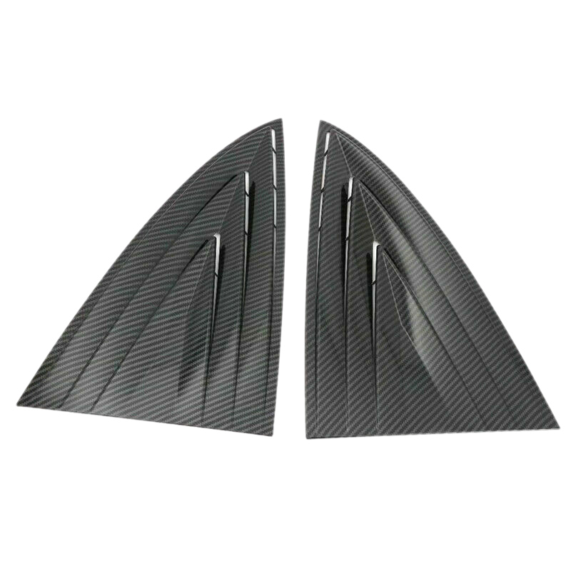 for Tesla Model 3 Carbon Fiber Style Rear Window Blinds Trimming Accessories 2Pc Black: Default Title