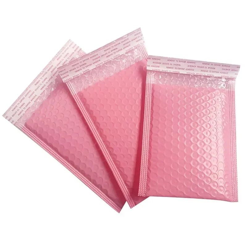 20Pcs Pink Poly Bubble Mailers Padded Envelopes Self Seal Padded Envelopes Bags Black Packaging Envelope Bags For Book
