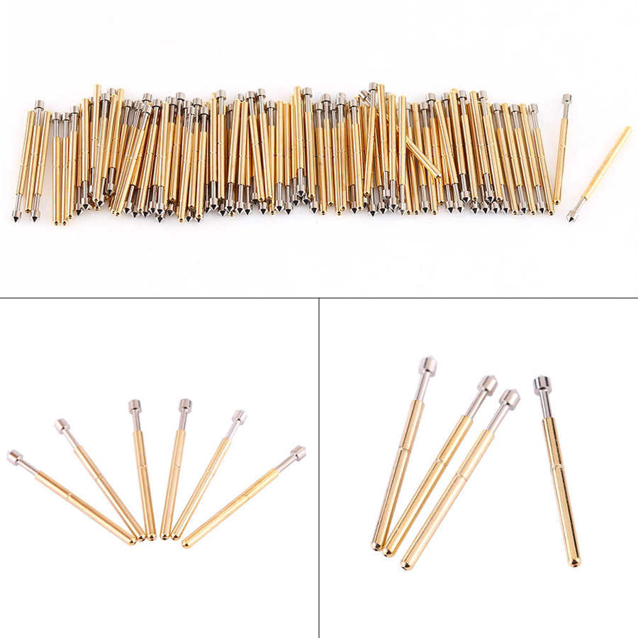 100Pcs Spring Test Probe P75-E2 Cone 1.02mm Spring Test Probe Testing Pin Spring Test Probe Pin Test Probe for testing gold