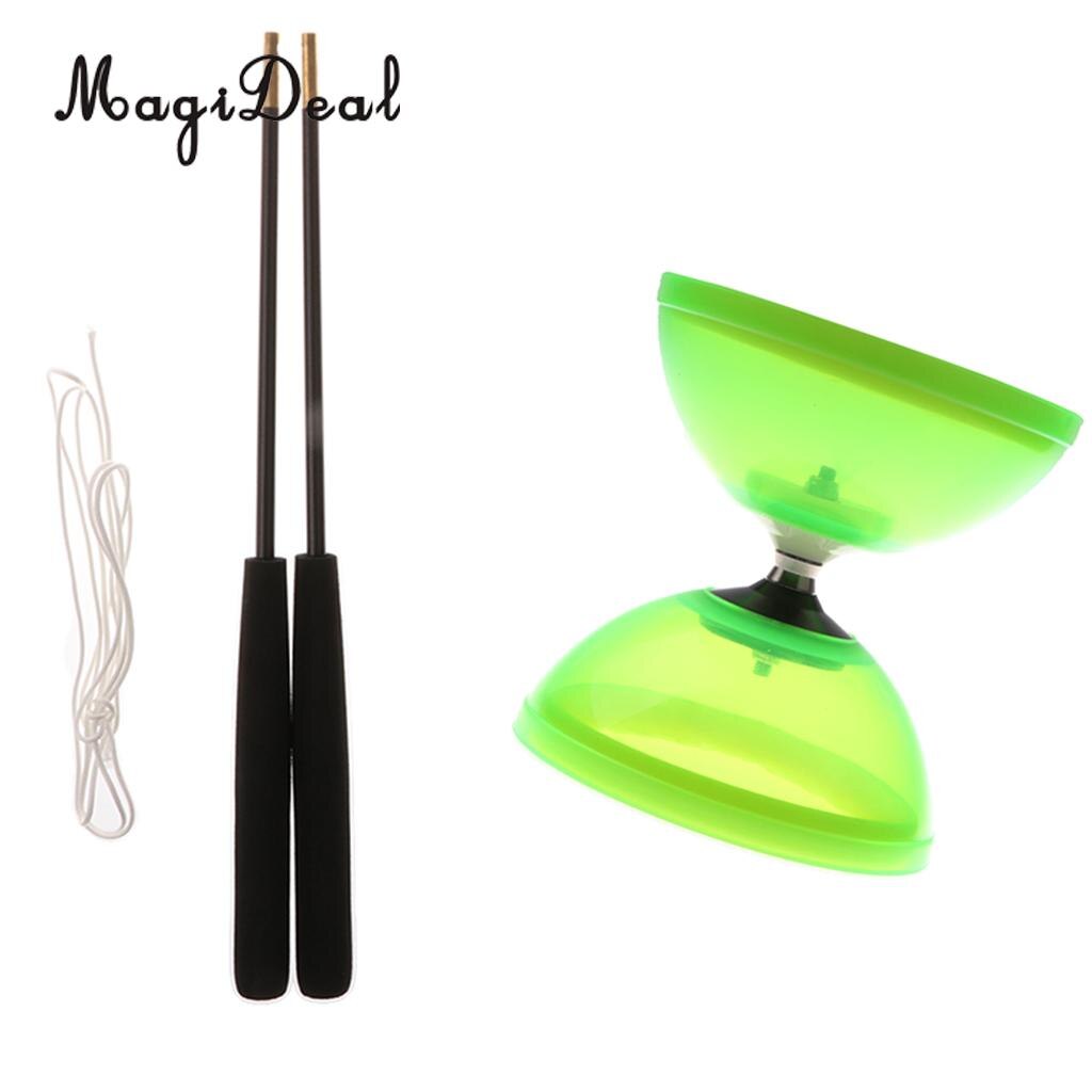 Klassieke Chinese Yoyo 1-Lager Diabolo Set Met Aluminium Stokken En String Voor Kinderen Kinderen Volwassen Ouderen Park speelgoed: Green