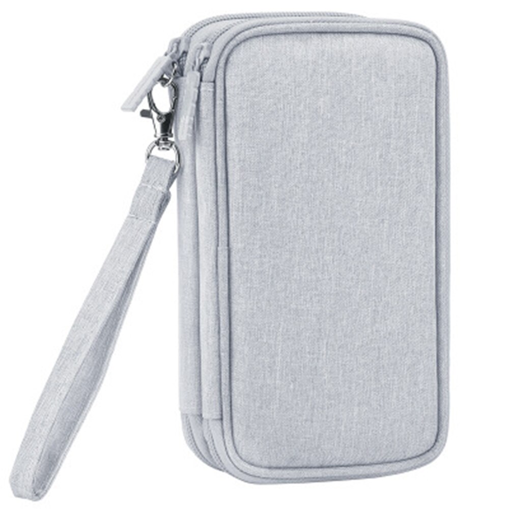 Organizador de eletrônicos de viagem, bolsa de transporte com dupla camada para power bank, telefone, carregador cabos usb e outros acessórios do telefone: Grey