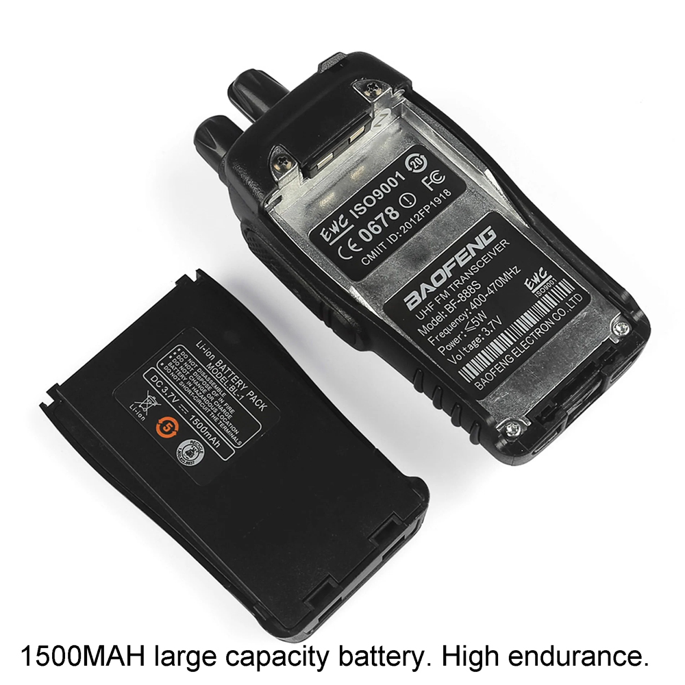 1 pz Originale Baofeng interfono BF 888s Walkie Talkie UHF 400-470 MHz Canale Portatile radio bidirezionale 16 canali di comunicazione