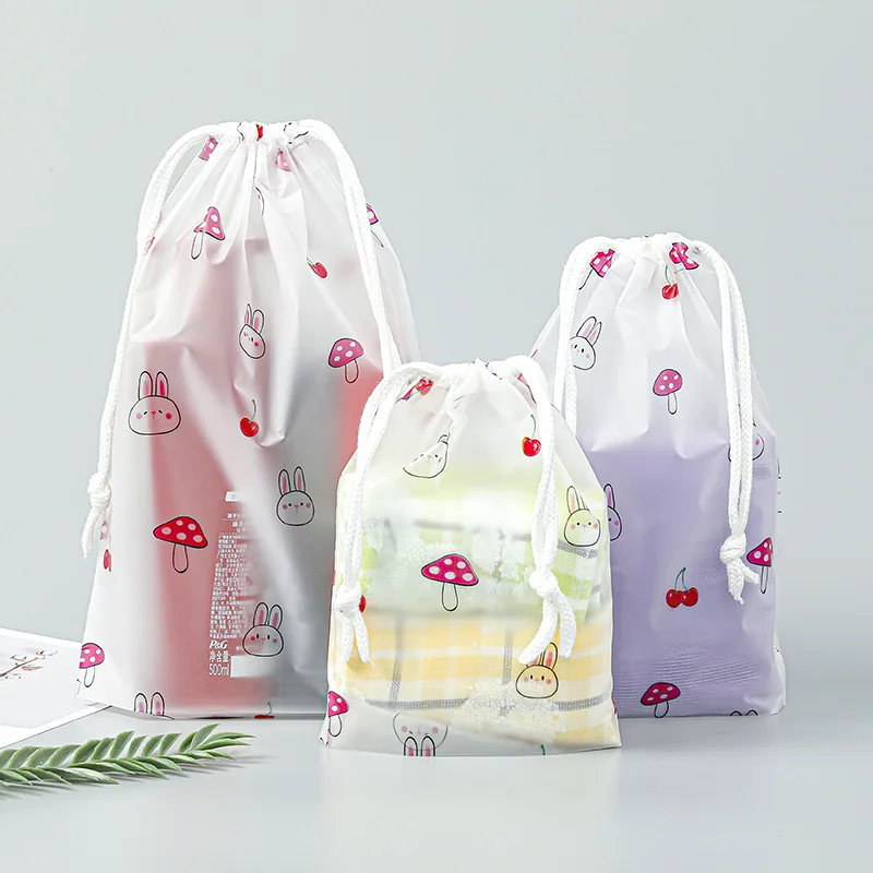 Cute Transparent Waterproof Travel Cosmetic Bag Women Makeup Case Bath Make Up Toiletry Wash Beauty Kit Storage Pouch: M / PURPLE