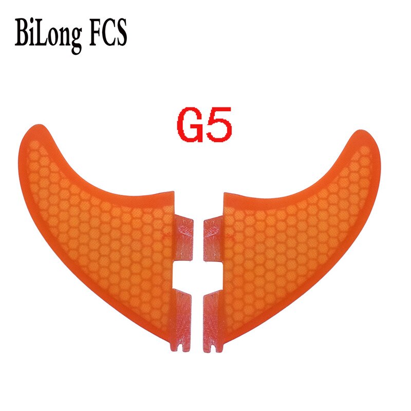 BiLong FCS II Fins Size G3 G5 G7 Twin fin Carbon Fiber Electric Surfboard Fins 2PCS Set for FCS II box Fiberglass keel surf Fin: Orange G5