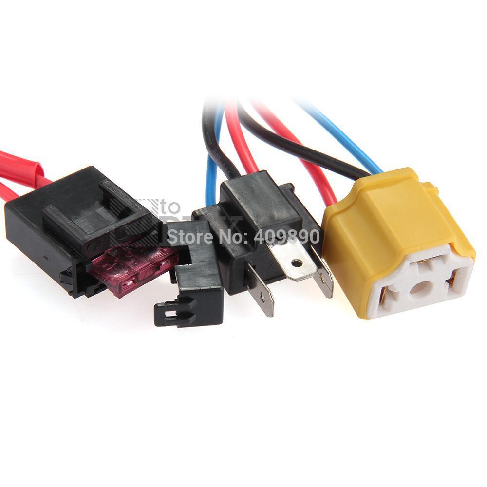 H4/9003 Headlight Booster Wire Harness Connector Relay Fuse Socket