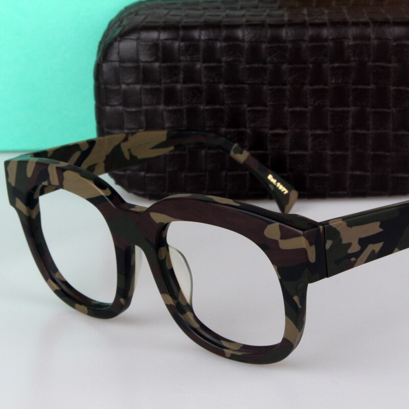 Zerosun tortoise glasögon bågar man kvinnor vintage glasögon herr kvinnlig tjocka kant glasögon glasögon nörd acetat optisk lins: Kamouflage