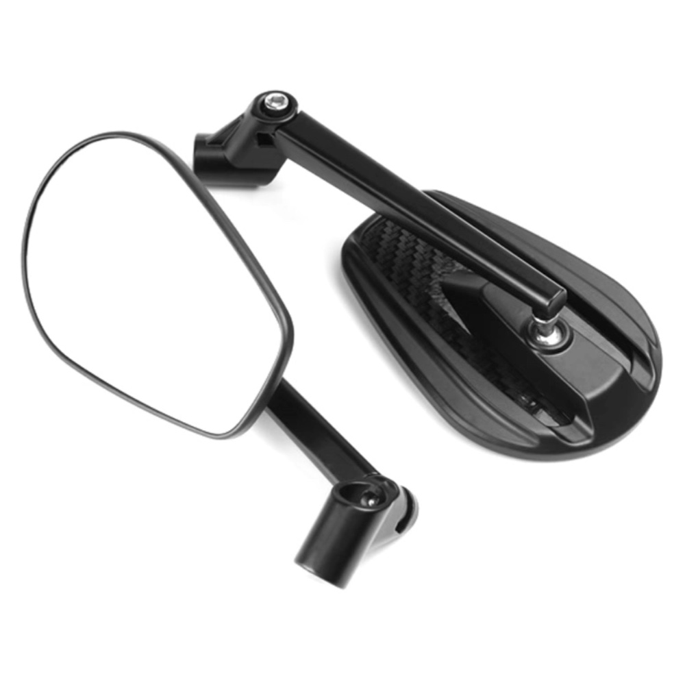 Universele motorfiets koolstofvezel stuurspiegel 8 mm 10 mm achteruitkijkspiegel zwarte spiegels geschikt voor scooter straat crossmotor quad