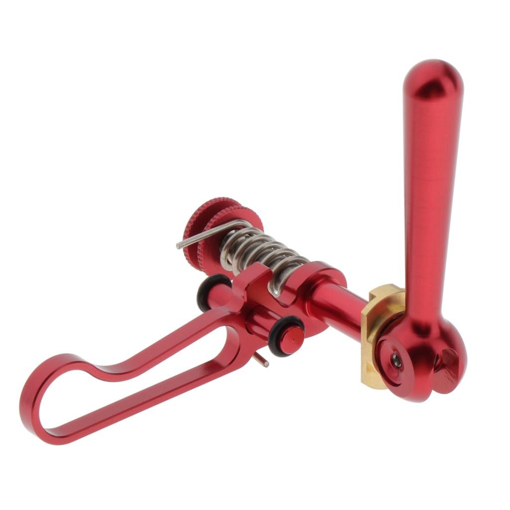 Collier de serrage pour tige de selle de vélo en alliage de titane, collier de serrage pour tige de selle de vélo, poignée, écrou de blocage, vis pour vélo brompton: Rond rouge