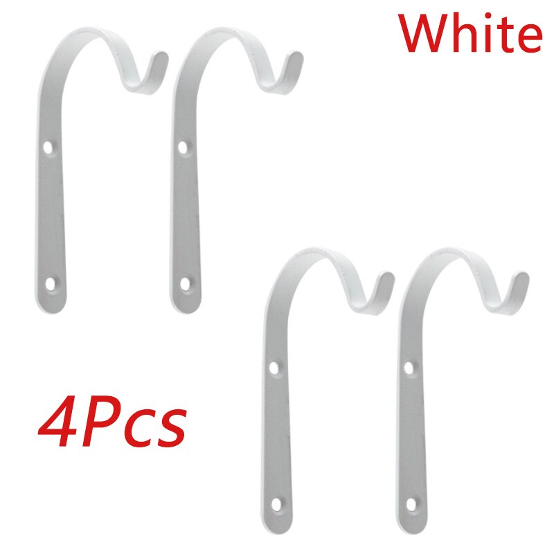 4pc metalen haken, j-haak, vintage wandhanger, schroefhaken voor hangende planten, beugel voor bloemenmand, lantaarn, doek, handdoek, jas, hoedenrek: Wit