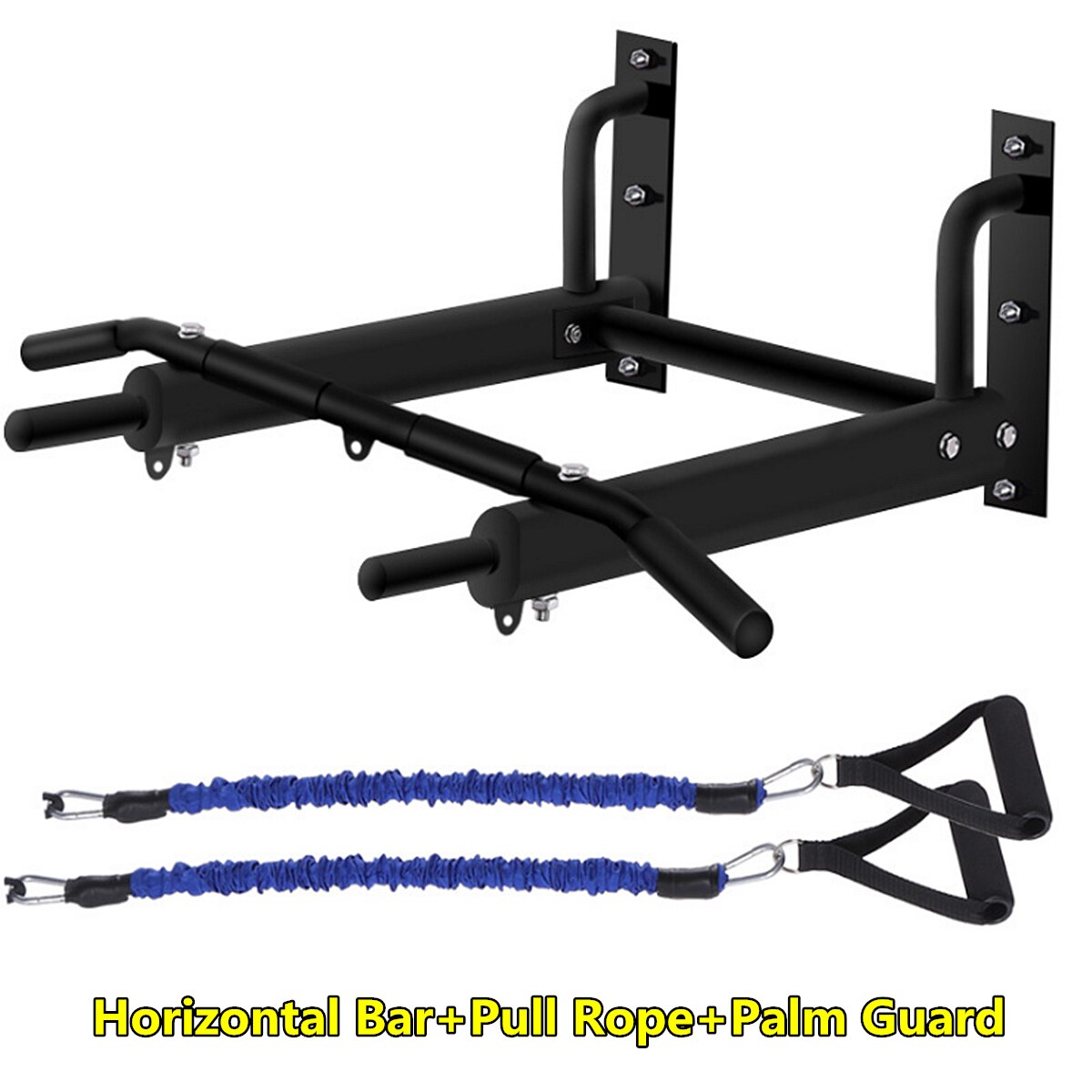 Multifunctional Rotatable Horizontal Bar Pull-ups Home Wall Fixed Wall Punch Single Parallel Bar Fitness Equipment: black
