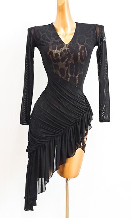 Léopard robe latine pratique latine danse salsa robe bachata robe 667