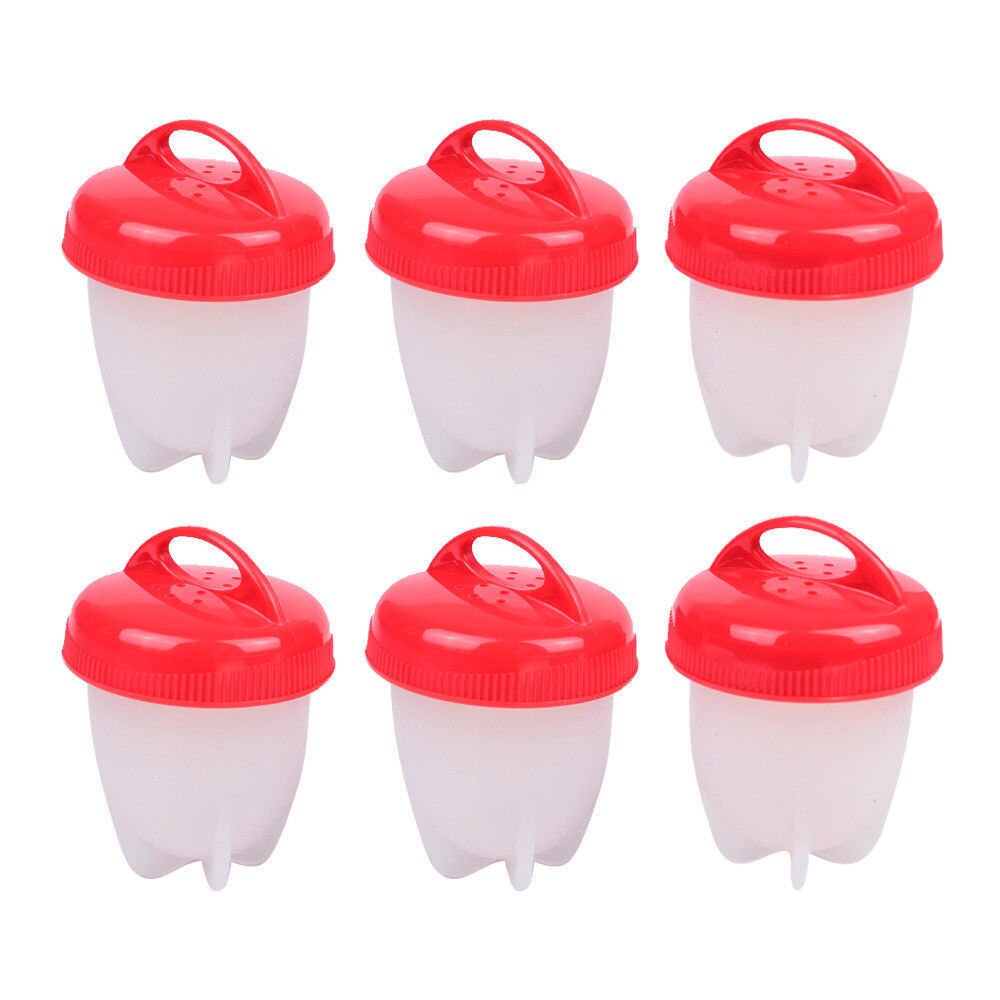6pcs Hard Boiled Egg Cooker Without Shell Egg Maker BPA Free Non-Stick Fast Poaching For Family Breakfast Kitchen Accessories: Default Title