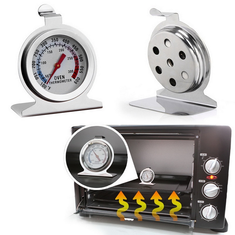 Junejour 1Pcs Stand Dial Oven Thermometer Stainless Steel Gauge Gage Kitchen Cooker Baking Supplies Food Meat Temperature