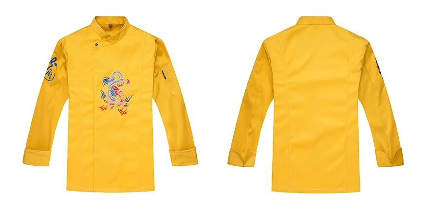 Kochdienst Hotel Arbeitskleidung Restaurant Arbeitskleidung Werkzeug Chefuniform Koch Jacken schnell Lebensmittel-Service Arbeitskleidung: Gelb / XXXL