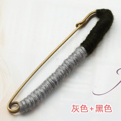 Koreansk nål 10cm stor metal sikkerhedsnål broche vævning uld pin dekoration spænde nål smykker brocher til sjal cardigan sweater: N