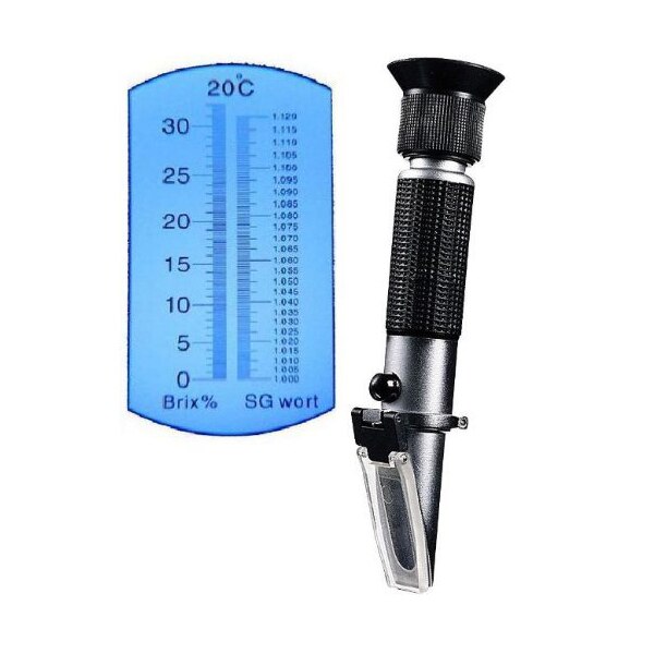 Rifrattometro per mosto di birra e vino, gravità specifica a doppia scala 1.000-1.120 e Brix 0-32%, sostituisce l'idrometro Homebrew (alluminio
