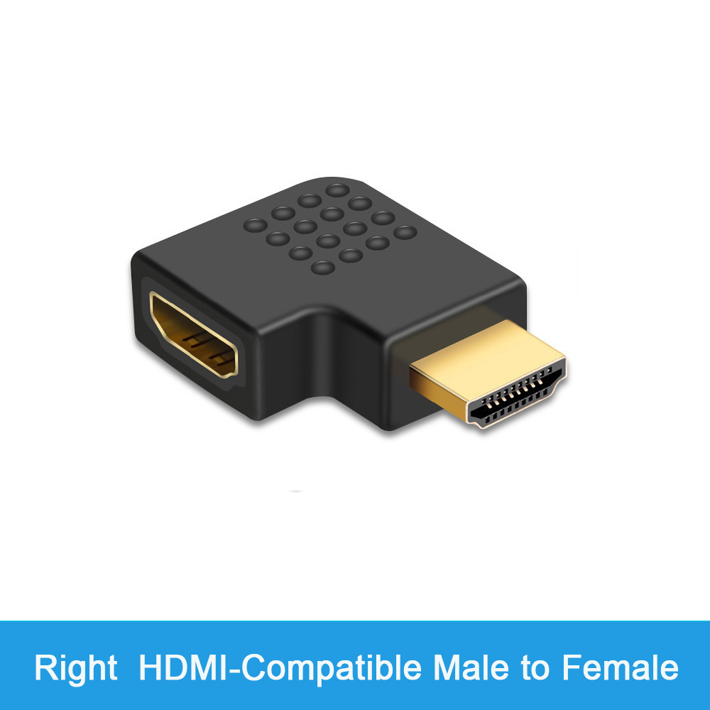 4K HD-connector Mini / Micro HDMI-compatibele extender HDMI-compatibele adapter 90 270 graden haakse man-vrouw converter: Blauw