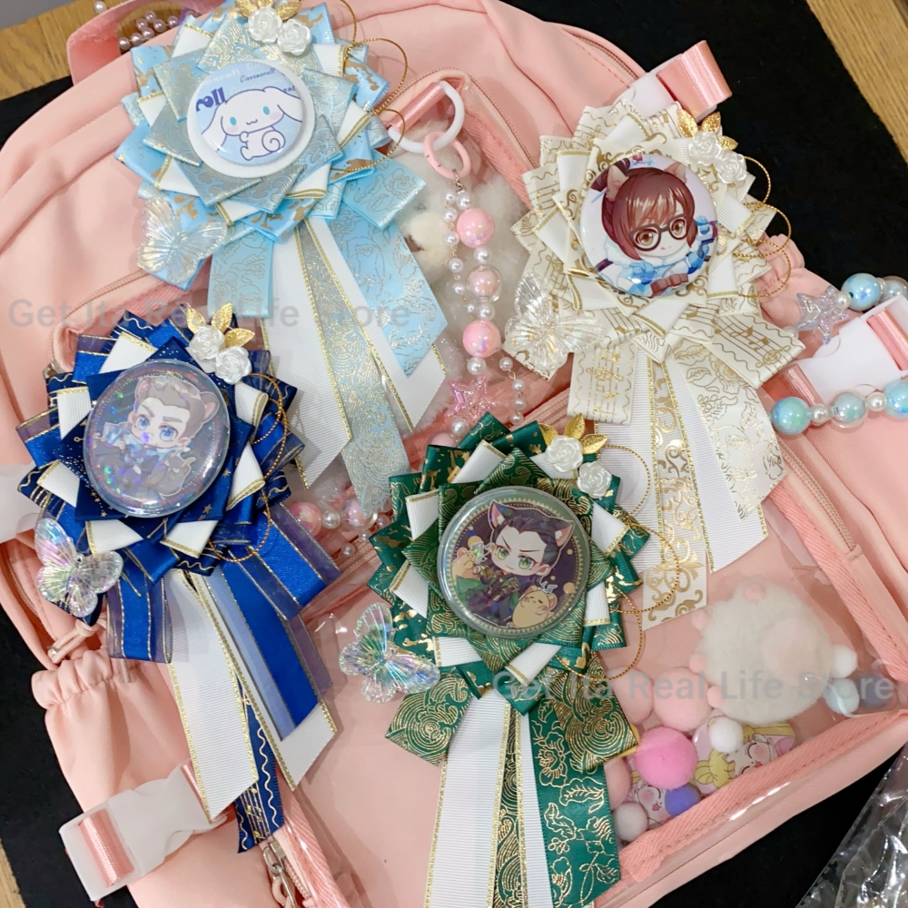 Italife Nowa Torba Ita, Przypinki, Uchwyt na Odznaki z Kwiatami na Odznaki Anime 58mm, Ręcznie Robione Jedwabne Wstążki, Akcesoria robić Dekoracji Itabag, Przypinki H333