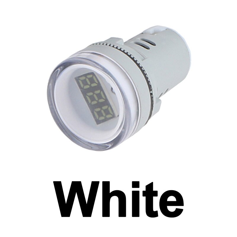Ad16 22mm ac 50-600v volt voltmeter indikator signallys ledet digital vise rød gul grønn hvit blå: Hvit