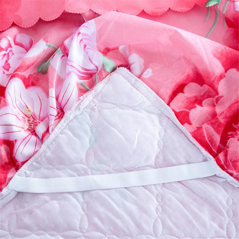 150*200 cm Sprei Queen Bed Rok Verdikte Laken Eenpersoonsbed Stof Ruches Bloem Patroon bed cover lakens