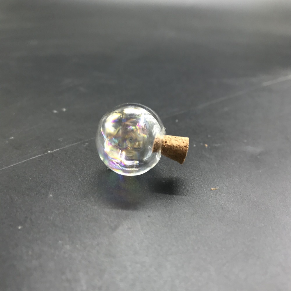 1/3/5 Uds. Botella de bola redonda de cristal arcoíris de 12-40mm con vial de vidrio de corcho colgante collar aceite de perfume globo de cristal cúpula decoración de boda