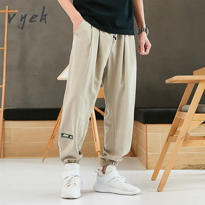 men pants korea style loose vintage casual streetwear pencil pants plus size elasticity man oversize big sales Harem pants 56 58