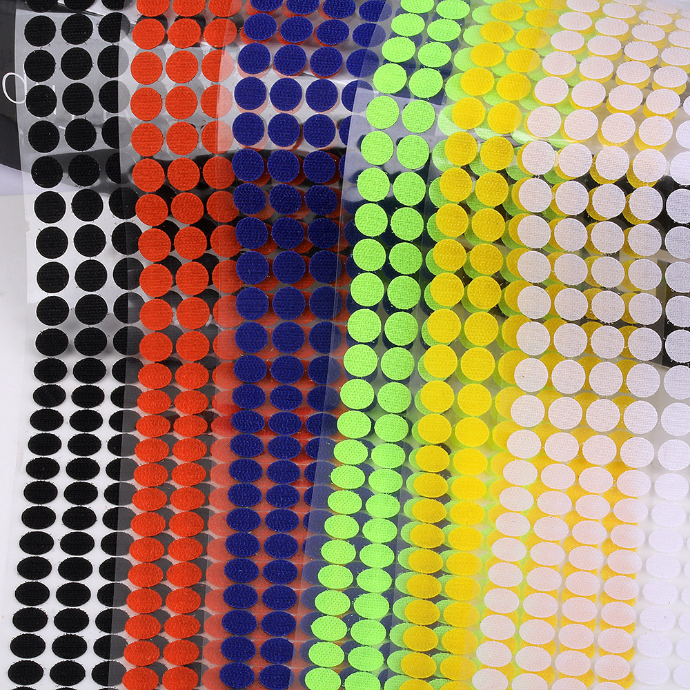 Round Dots Strong Self Adhesive Fastener Tape 10mm 15mm Velcro Nylon Hook Loop Sticker Tape Sewing Craft DIY Accessories