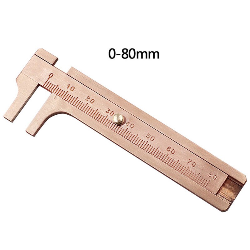 80mm/100mm Pocket Mini Brass Sliding Ruler Gauge Vernier Calip Metal Caliper Gauge Micrometer Measurement Tool Office School Use: 80mm A