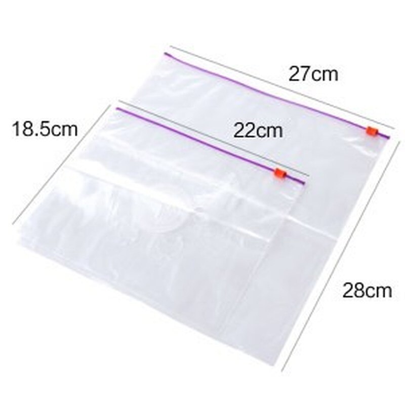 10pcs /Set Reusable Fresh Zipper Bag Freezing Heating Food Salad Wrap Storage Bag Zip Lock Plastic Bags Kitchen Accessories