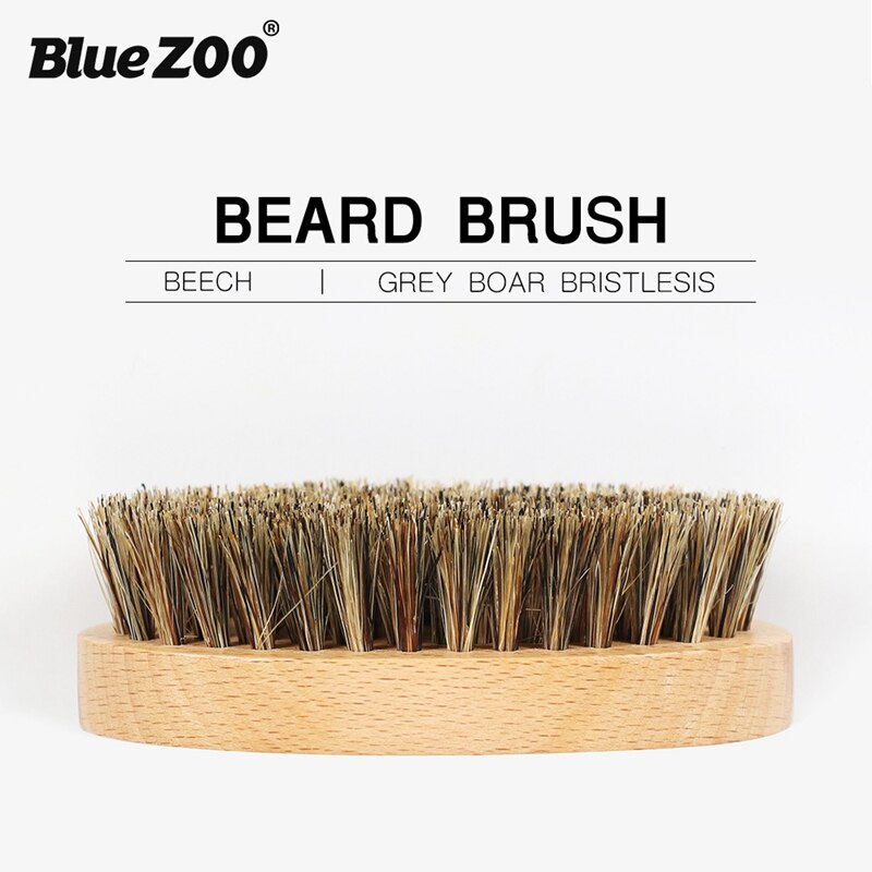 Bluezoo Men's Baard Borstel Varkenshaar Scheerkwast Mannelijke Facial Baard Schoonmaken Tool