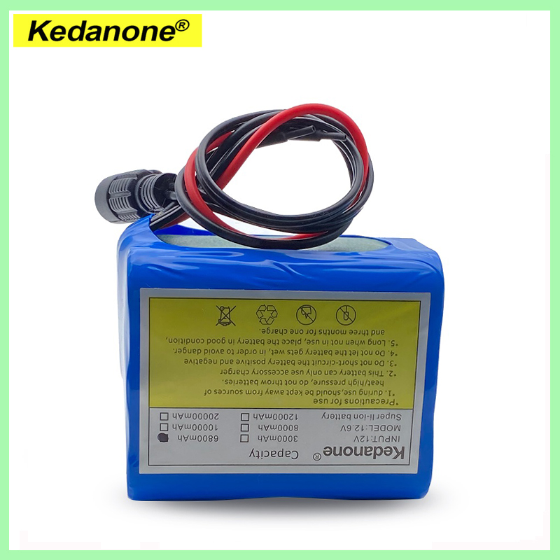 12V 6800mAh 18650 Li-Ion Akkus mit BMS Lithium-Batterie packs Schutz Bord + 12,6 V Ladegerät für überwachung
