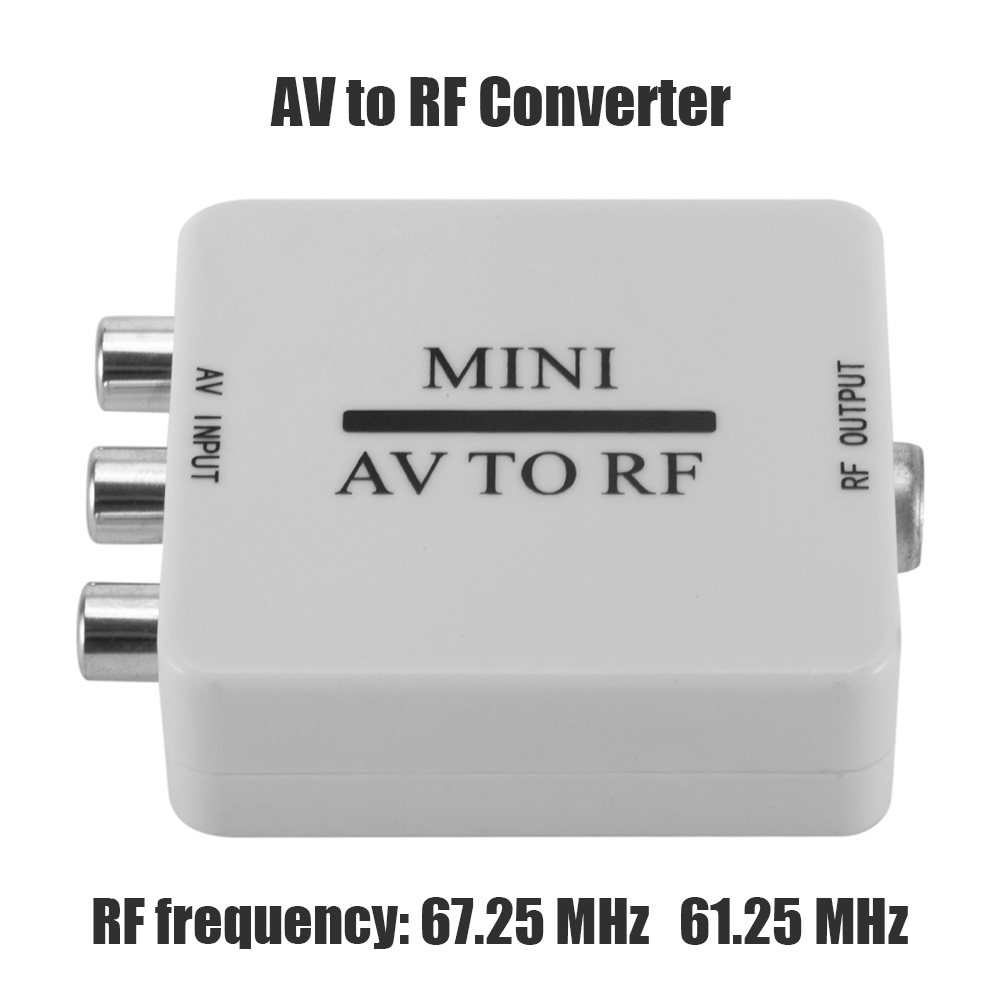 AV To RF Video Converter Durable Practical Multi-functional Mini Adapter Box Support RF 67.25/61.25MHz TV Switcher