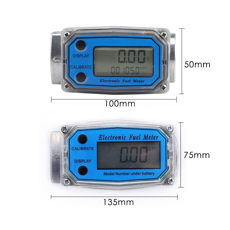 Digital Fuel Flow Meter Car Gasoline Methanol Water Flow Meter Counter Fuel Flow Sensor Indicator