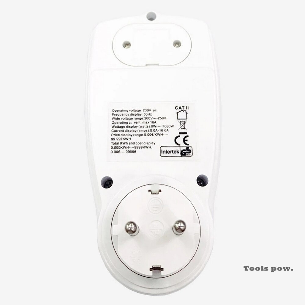 Ac intelligent energi strømmåler wattmeter stik eu us fr  uk 0.5w spænding strøm frekvens el monitor eu/us/dk stik