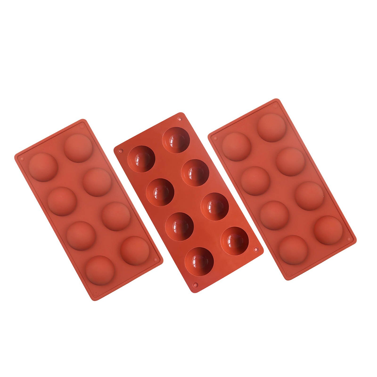 1/2/3pcs Hemisphere Shape Silicone Mold 8 Holes Food Grade Baking Accessories Chocolate Candy Mold Bakeware Kitchen Gadgets: 3PC