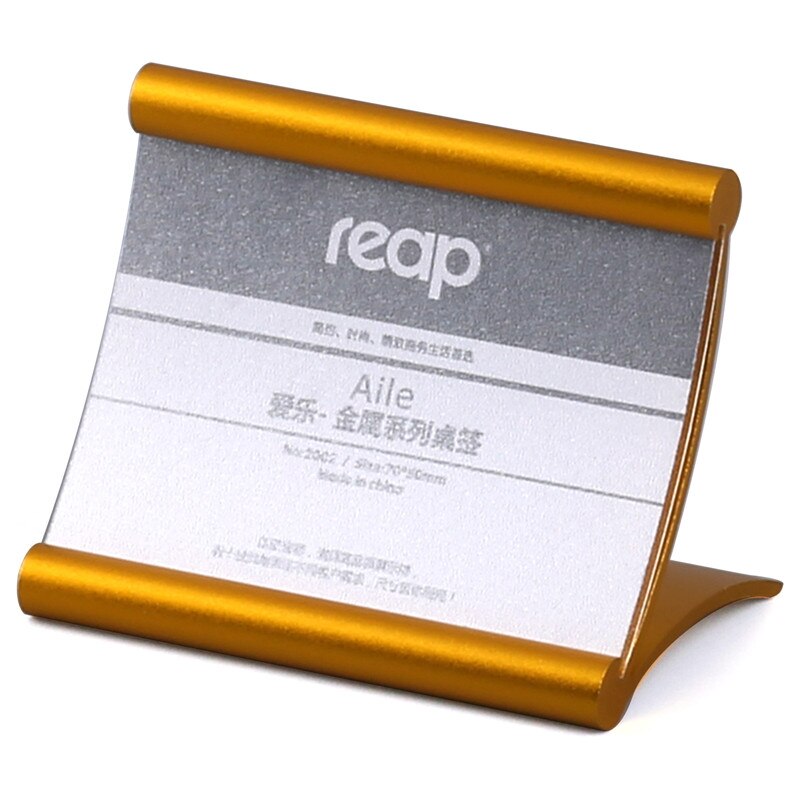 5- pak reap alie aluminium l-form bordskilt holder kort display stand bord menu service label kontor klub business restaurant: 5802 50 x 70 guld