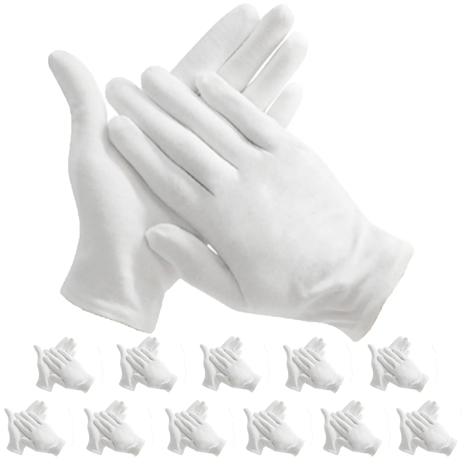 Guantes de trabajo de algodón blanco para manos secas, película de manipulación, guantes de SPA, guantes ceremoniales de alto estiramiento, herramientas de limpieza del hogar