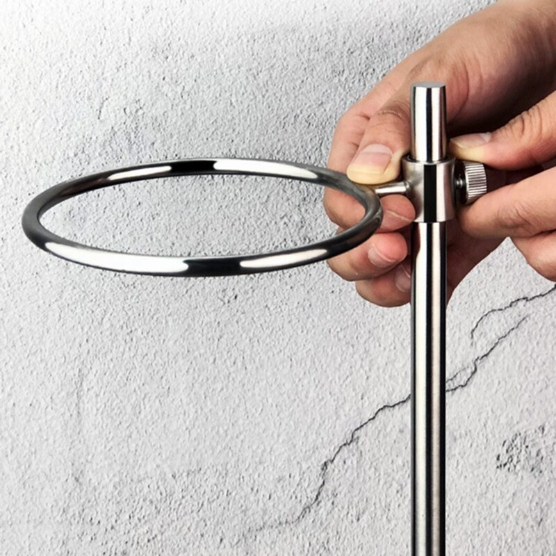 Adjustable Stainless Steel Pour Over Coffee Maker Station Stand with Double Filter Freestanding Drip Cone Brewer