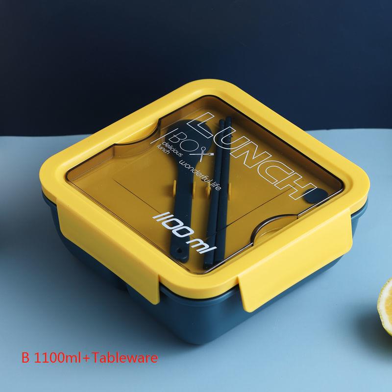 Lunch Box for Students and Office Workers with Tableware Can Be Heated By Microwave Oven Bento Lunch Box Snack Container: B1