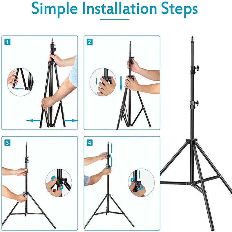 Photography Heavy Duty Tripod Stand Sturdy Aluminum Alloy Floor Selfie Ring Light For Studio Umbrella Backdrop LED Panel