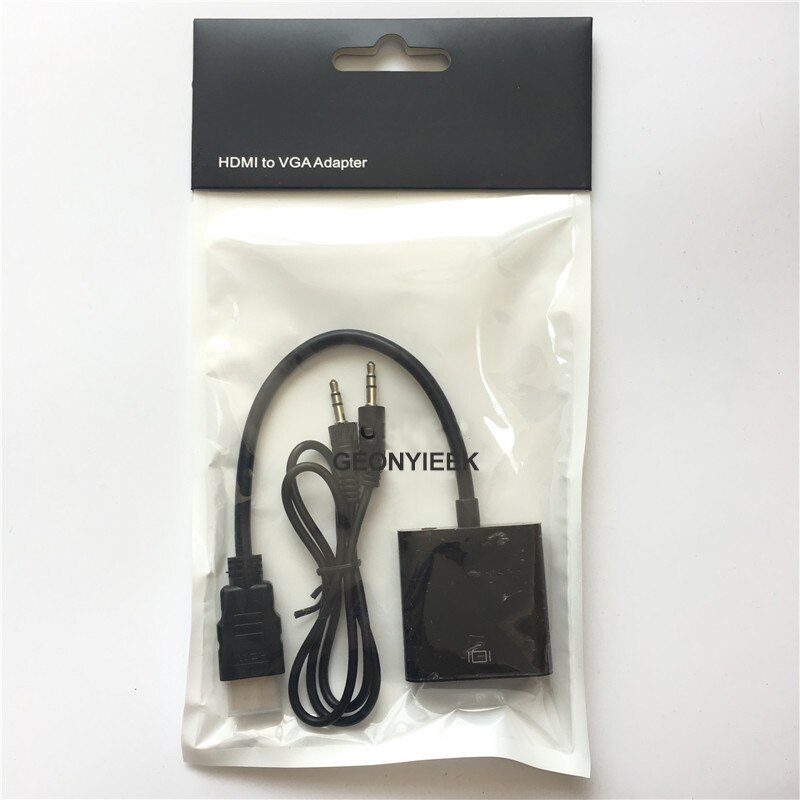 HDMI to VGA Converter Male To Female Cable Adapter 1080P Digital to Analog Video Audio Cable For for Xbox 360 PS3 PC Laptop: Black with Audio