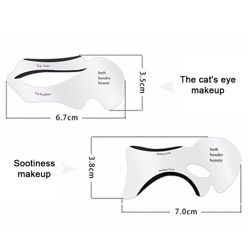 10/4Pcs Eyeliner Stencil Cat Eye Vissenstaart Dubbele Vleugel Eyeliner Stencil Modellen Template Shaping Gereedschap Wenkbrauwen Template kaart Diy