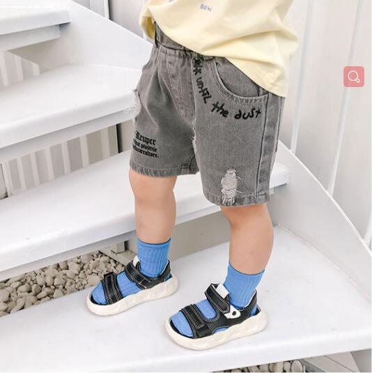 Sommer baby drenge denim shorts hul børn jeans sydkorea stil dreng afslappet cowboy shorts barn 2 3 4 5 6 år