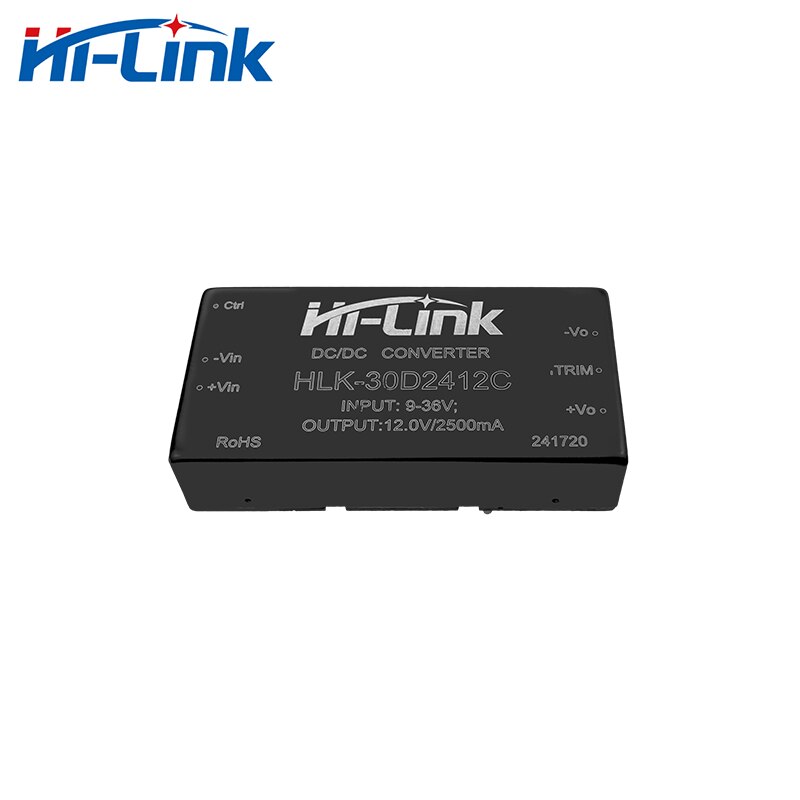 Hi-Link 12V 2.5A output dc dc power supplies 9-36V Input HLK-30D2412C 91% efficiency isolated dc dc power module