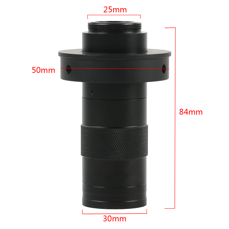 130X 100X Adjustable Zoom C Mount Lens Glass Magnification Eyepiece For VGA HDMI USB CCD CMOS Industry Video Microscope Camera: 130X 50mm